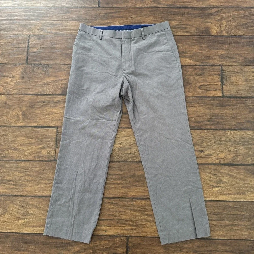 Banana Republic Mens Sz 35x30 Gray Non-Iron Modern Slim Fit Pants Dress